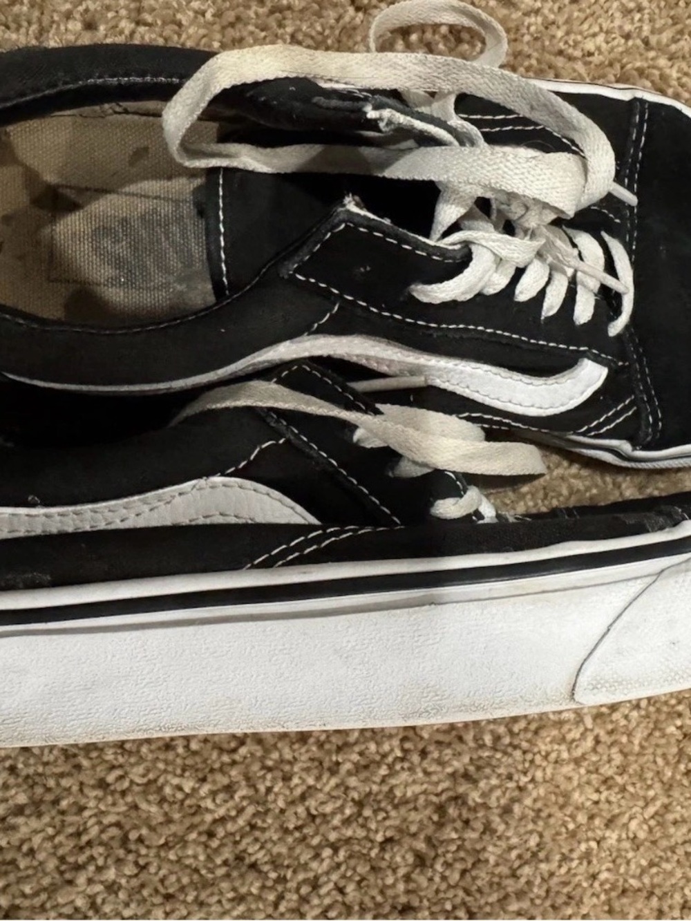 VANS Old Skool Black And White M Size 8/W Size 9.5 Used Good Condition No Box - Picture 9 of 12